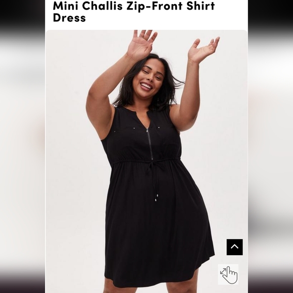 torrid Dresses & Skirts - Torrid Mini Challis Zip Front Black Shirt Dress